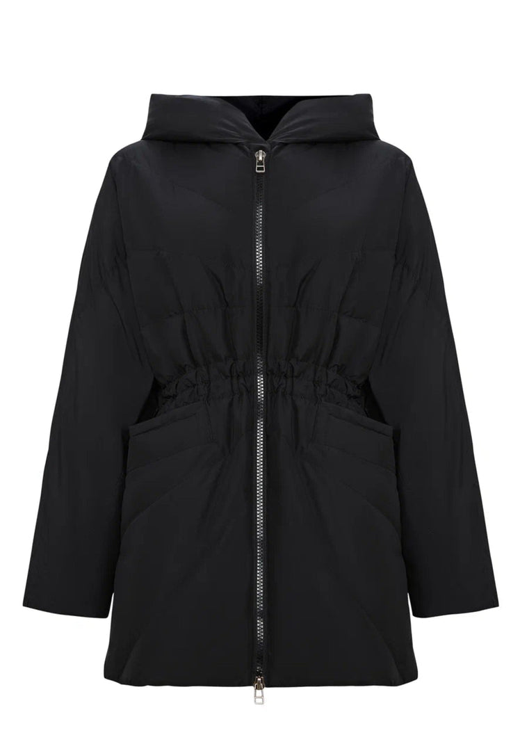 Hooded Quilted Jacket - Black