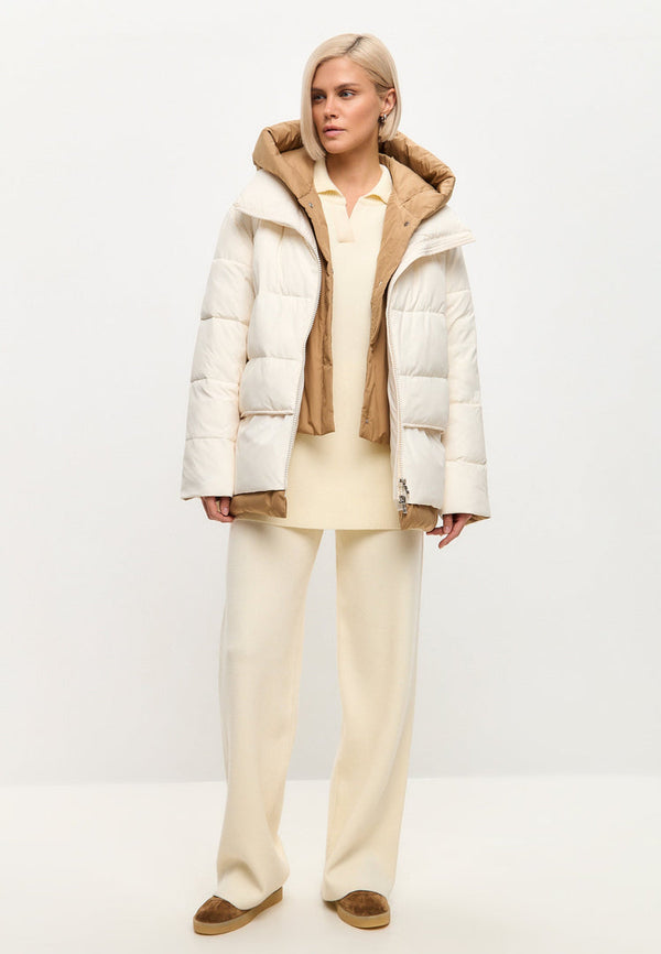 Hooded Puffer Jacket - White