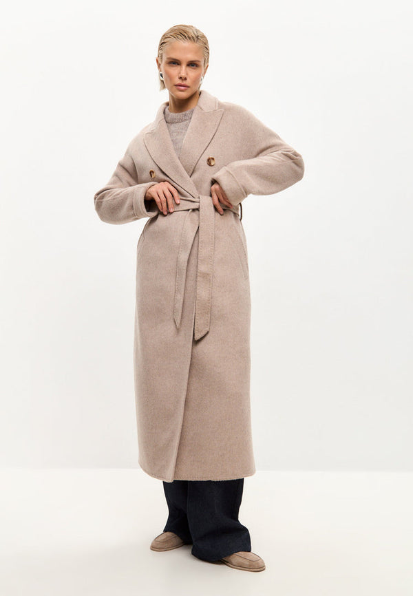 Classic Luxe Long Coat Rosie - Pearl