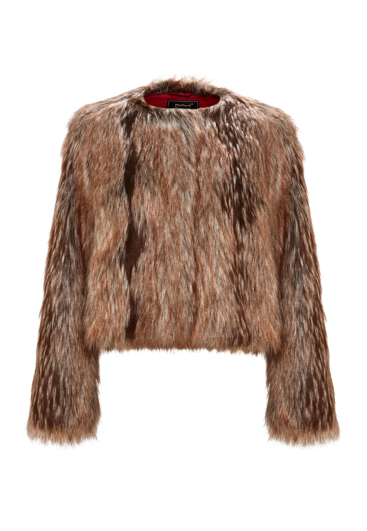Luxe Brown Faux Fur Jacket