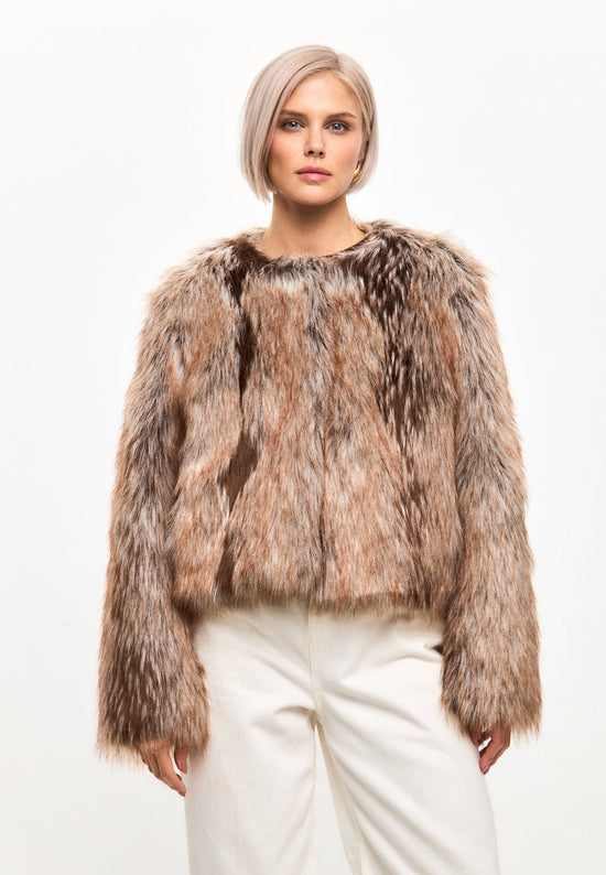 Luxe Brown Faux Fur Jacket