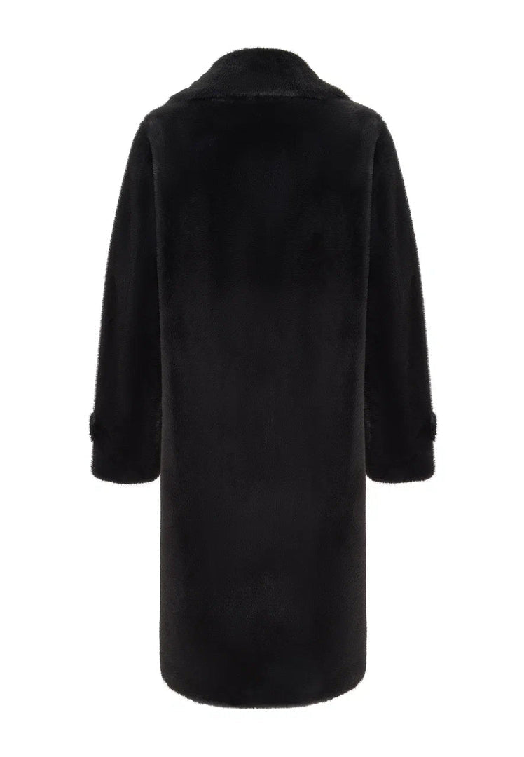 Double-Buttoned Faux Fur Coat Miriam - Graphite