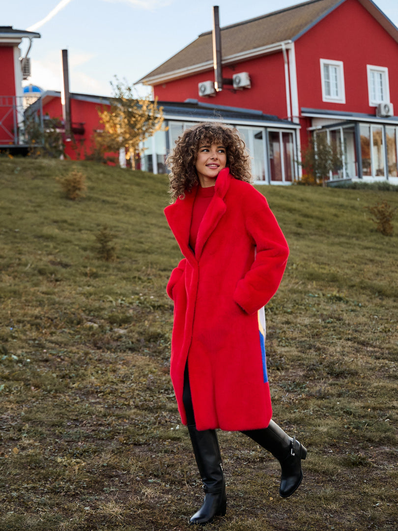 Deluxe Long Back Print Coat Lovers - Rød