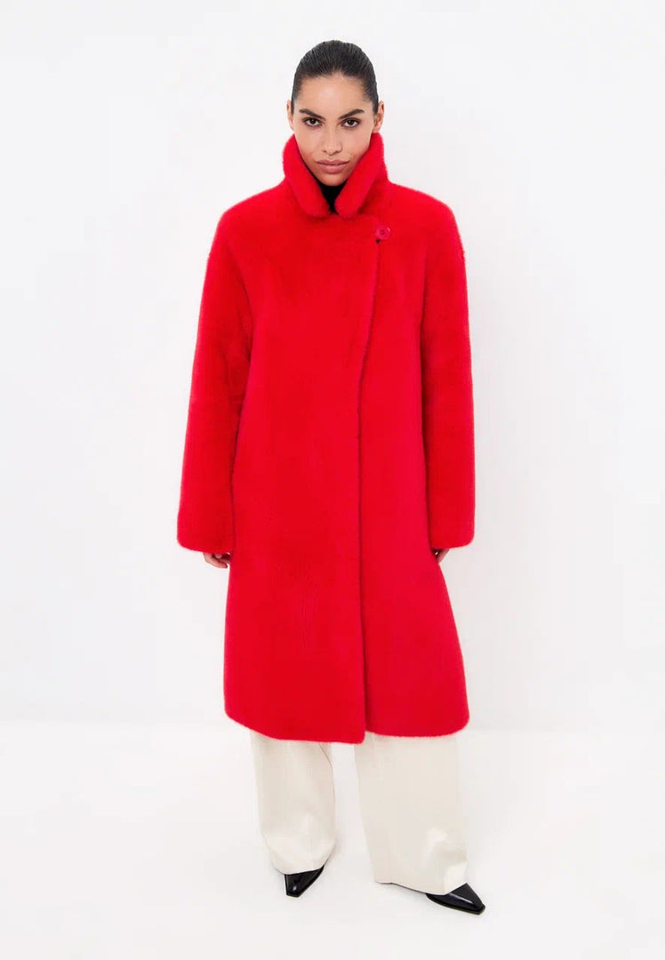 Deluxe Long Back Print Coat Lovers - Rød