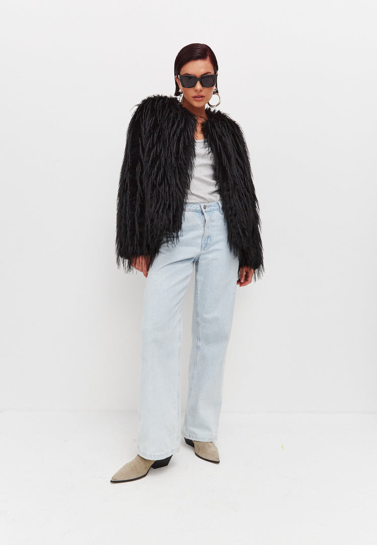 Winter Faux Fur Jacket - Black