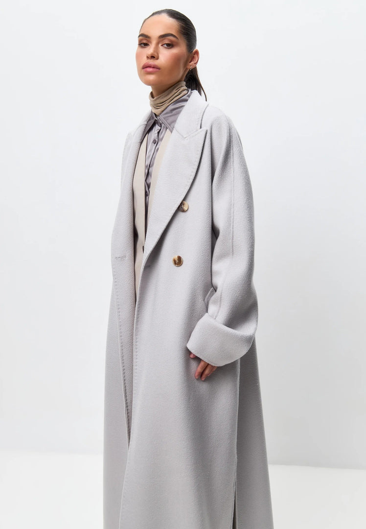 Classic Luxe Long Coat Rosie - White