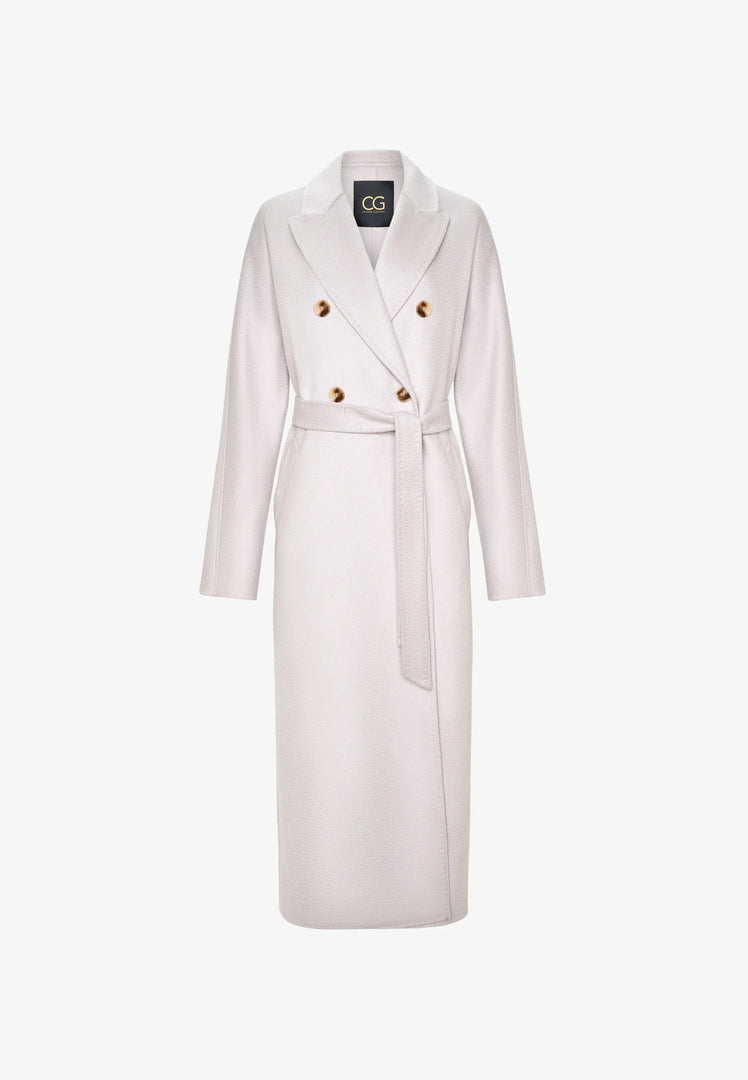 Classic Luxe Long Coat Rosie - White