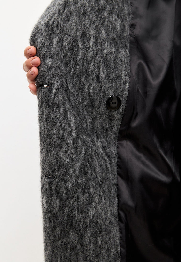 Trendy Oversized Gray Wool Coat Eira