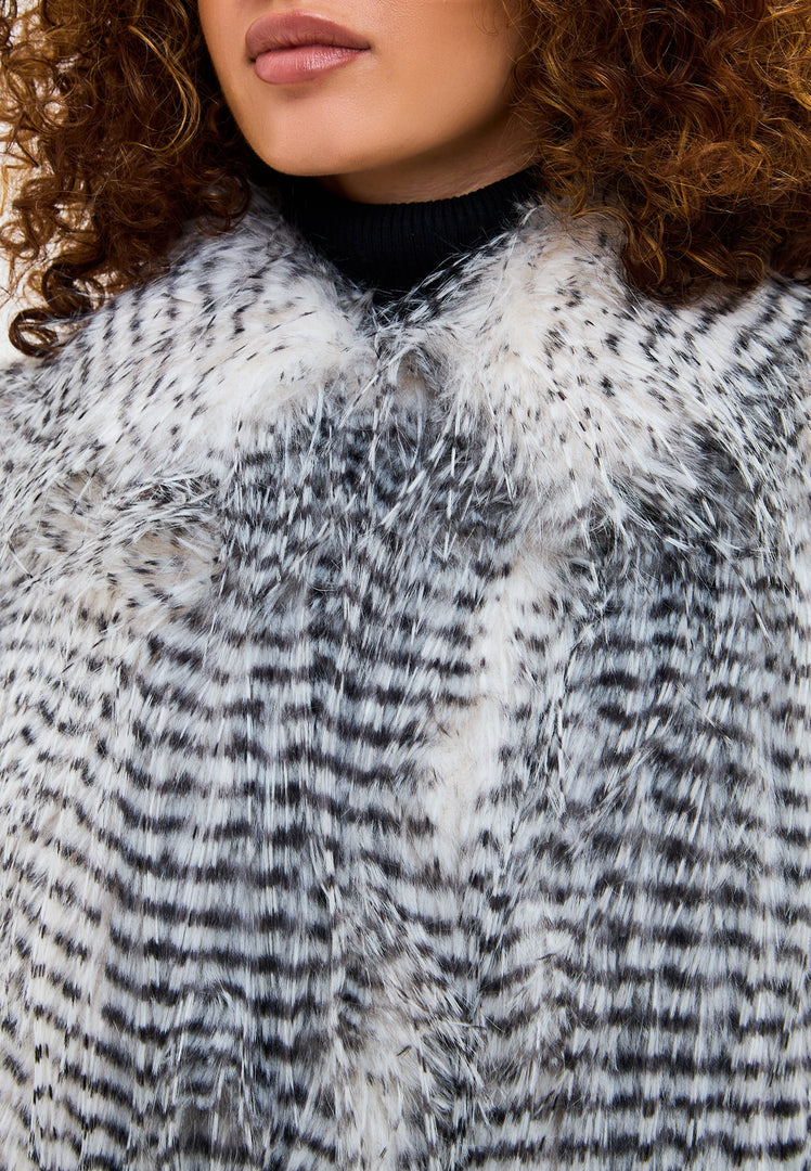 Krótki płaszcz ze sztucznego futra Monica - szary