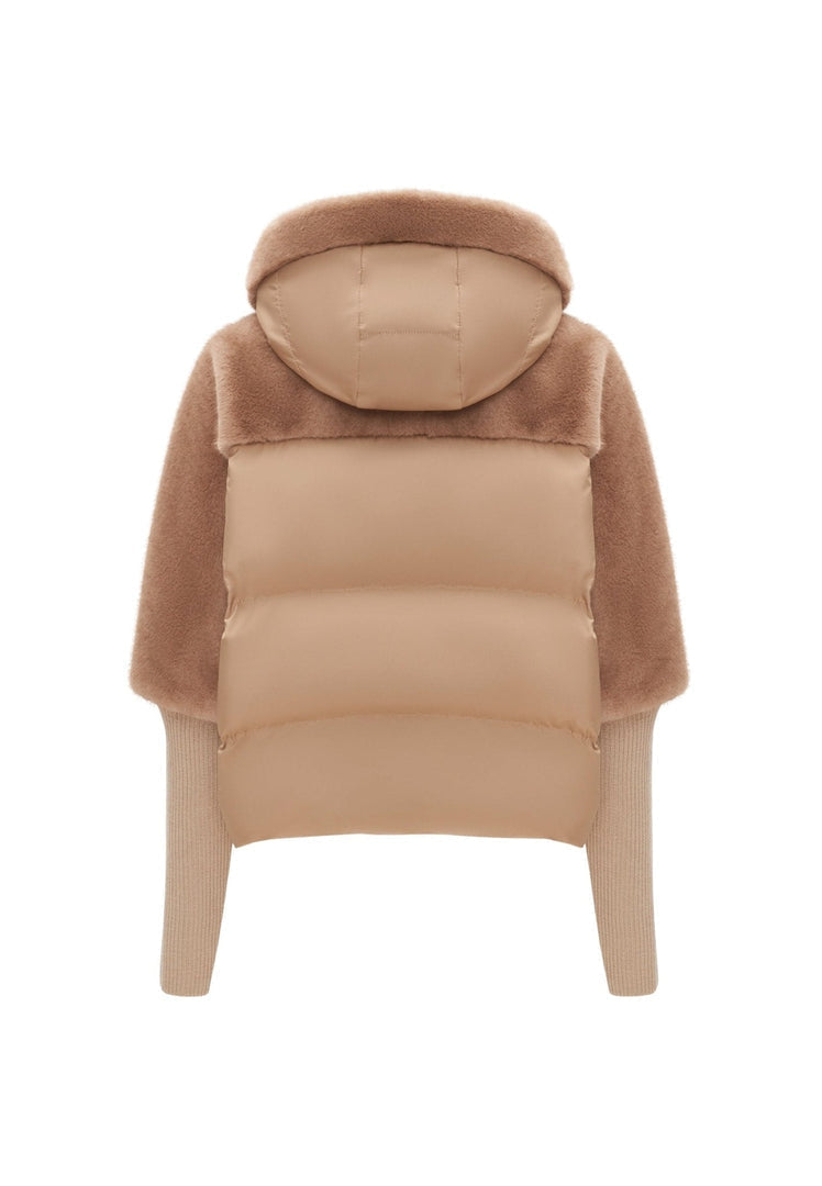 Kunstfell-Jacke - Beige