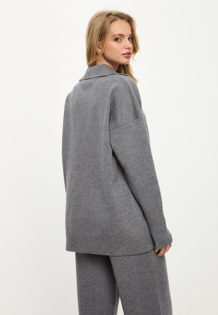Minimalist Knitwear Set - Gray