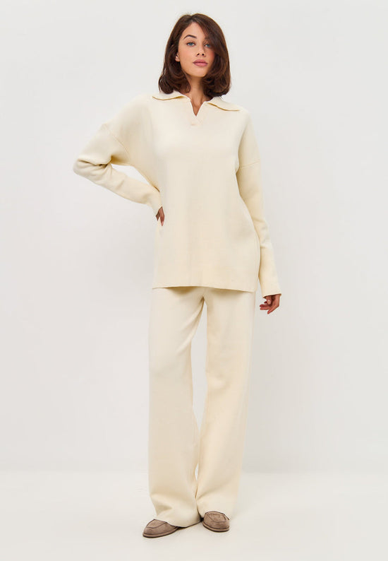 Minimalist Knitwear Set - Beige