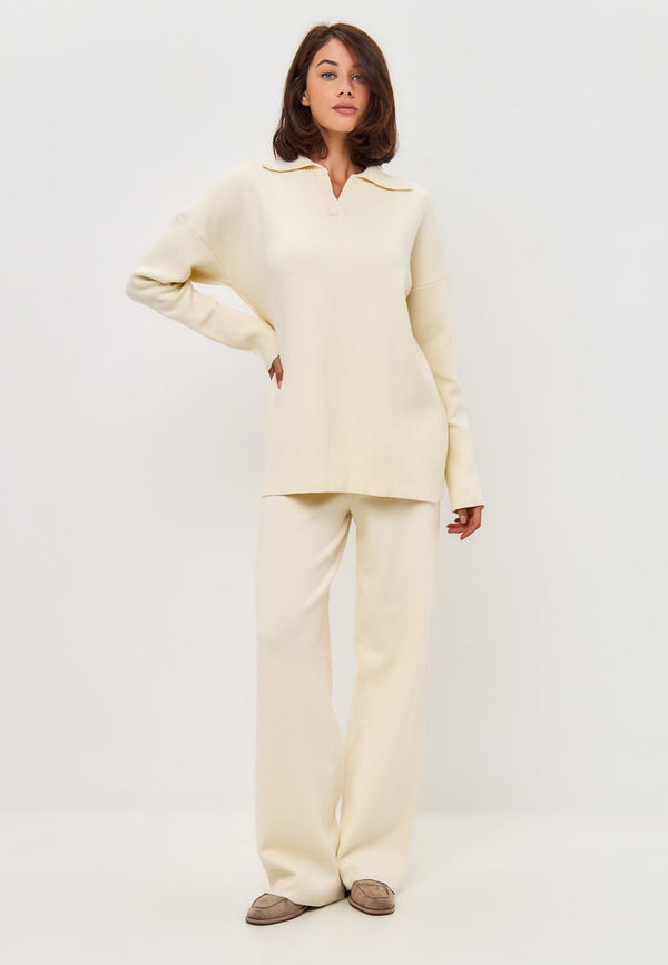 Minimalist Knitwear Set - Beige