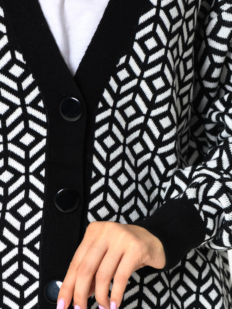 Geometric Knit Cardigan