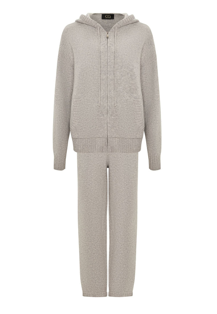 A stylish Penelope grey cardigan costume in merino wool, perfect for Women's grey cardigan fashion enthusiasts.