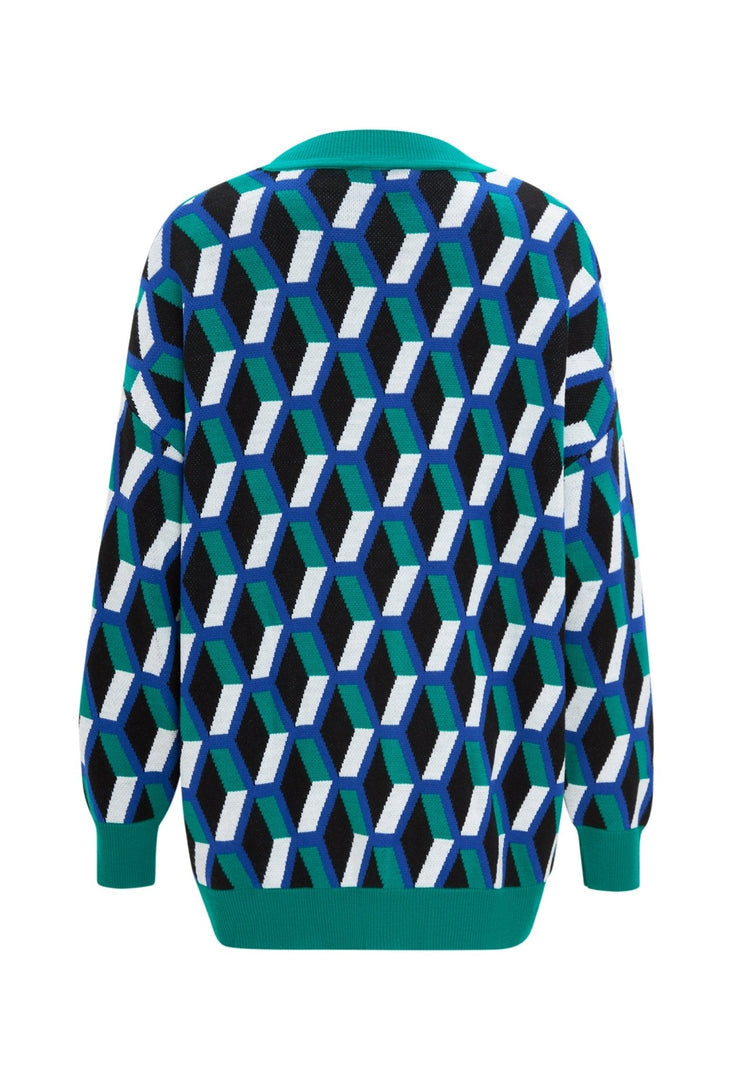A stylish and affordable V-neck cardigan for both men and women.