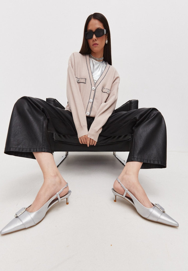 Elegant stickad kofta