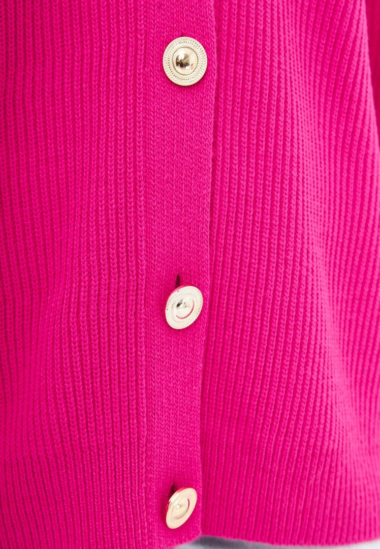 Strickjacke mit V-Ausschnitt - Rosa