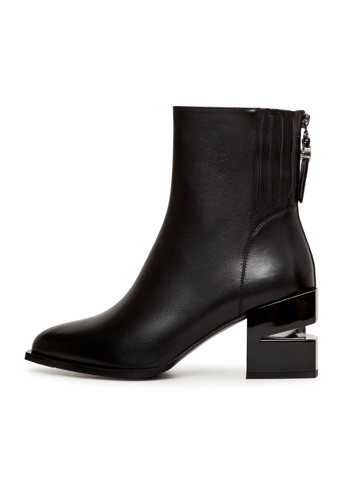 Leather Block Heel Ankle Boots - Cesare Gaspari - Ankle Boots