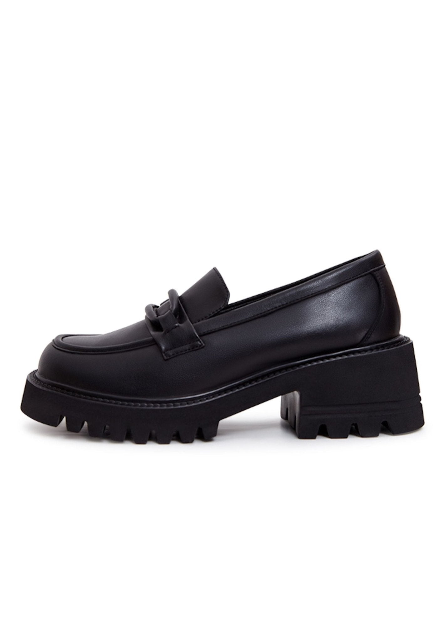 Leather Classic Block Heel Loafers - Cesare Gaspari - Loafers