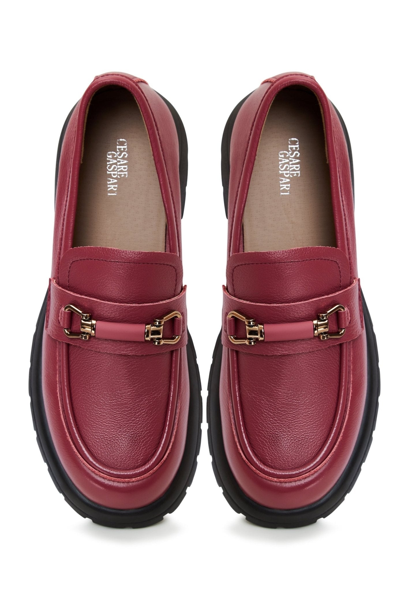 Leather Platform Loafers - Cesare Gaspari - Loafers