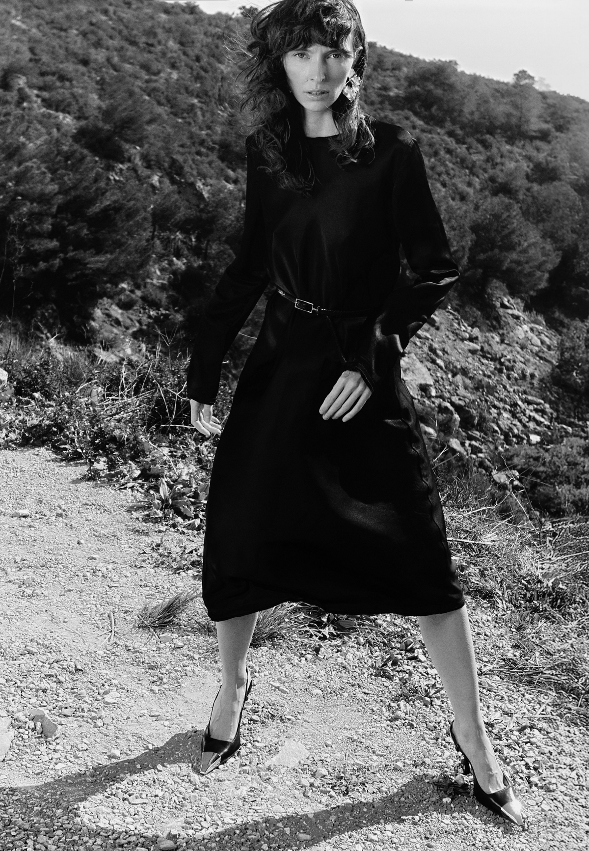 Metallic Toe Slingback Heels