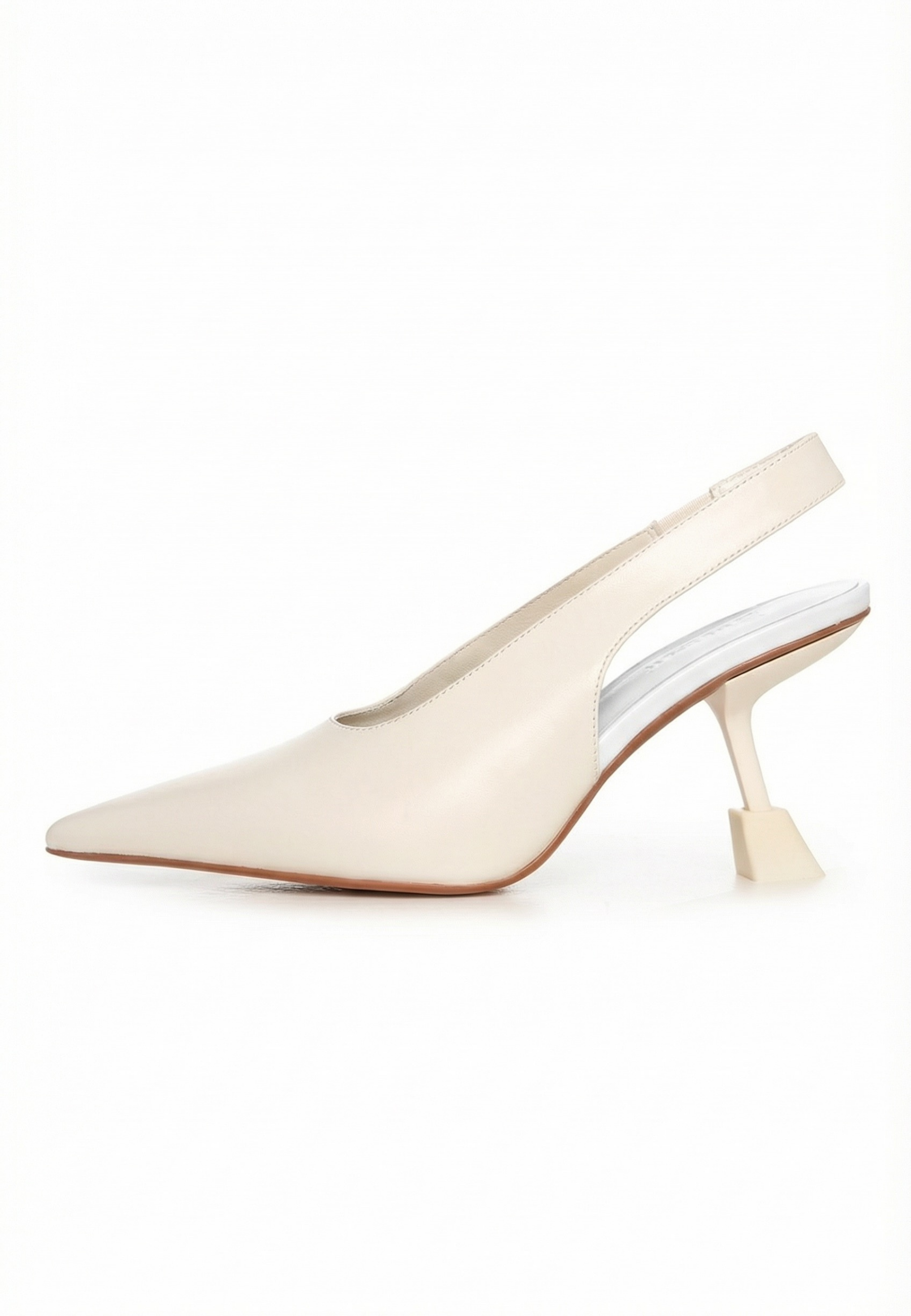 Scarlet Edge Slingback Heels – White