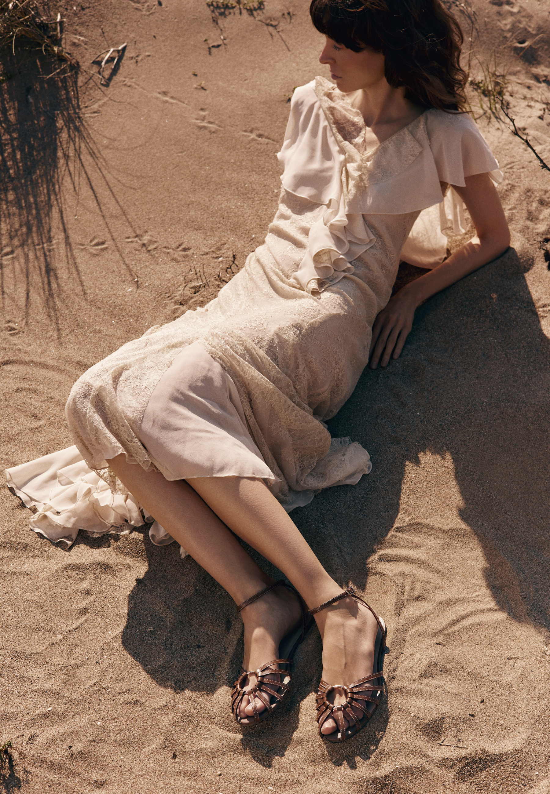 Radiant Strap Flat Sandals - Brown