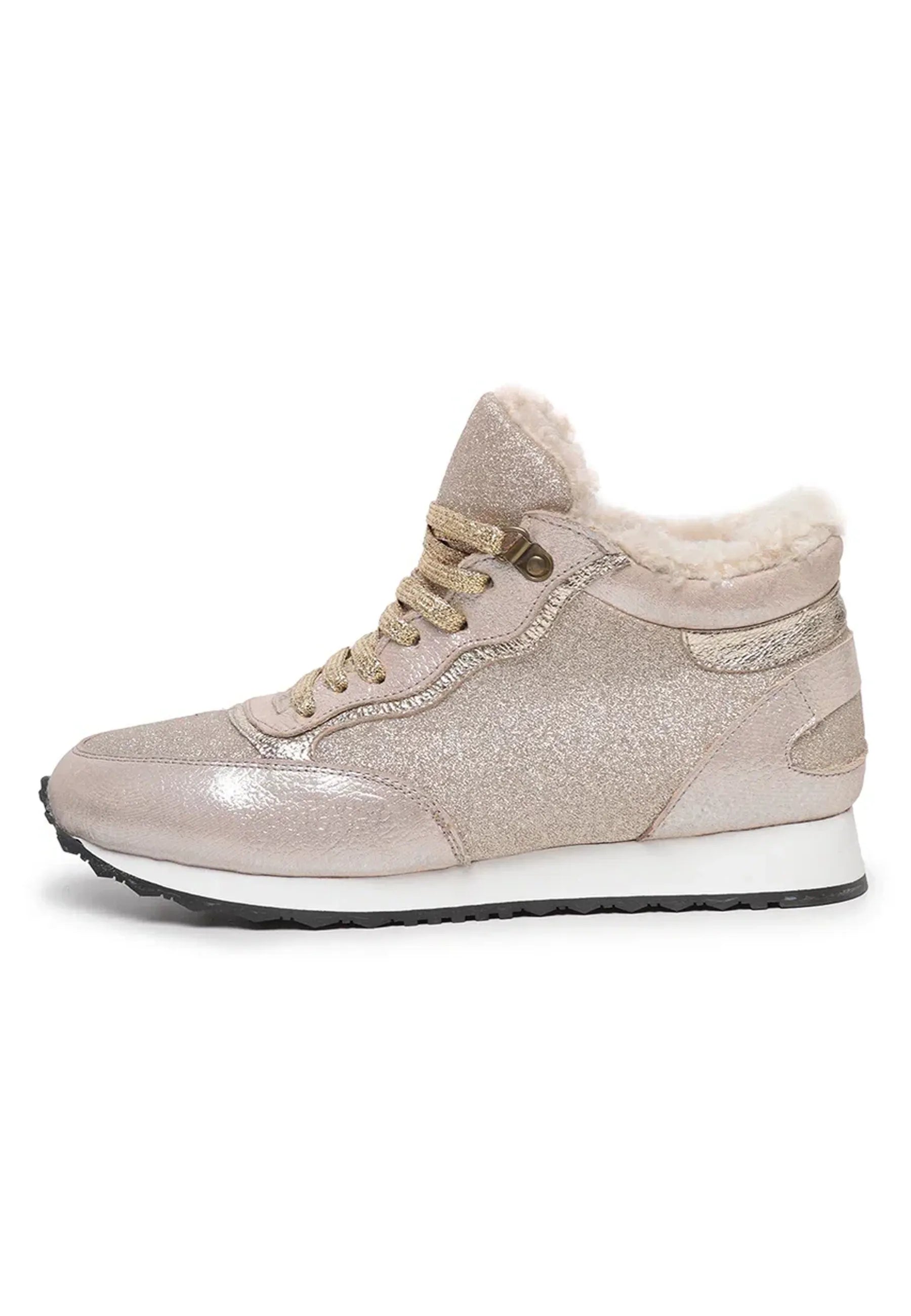 Merino Wool Fur Lined Sneakers - Beige