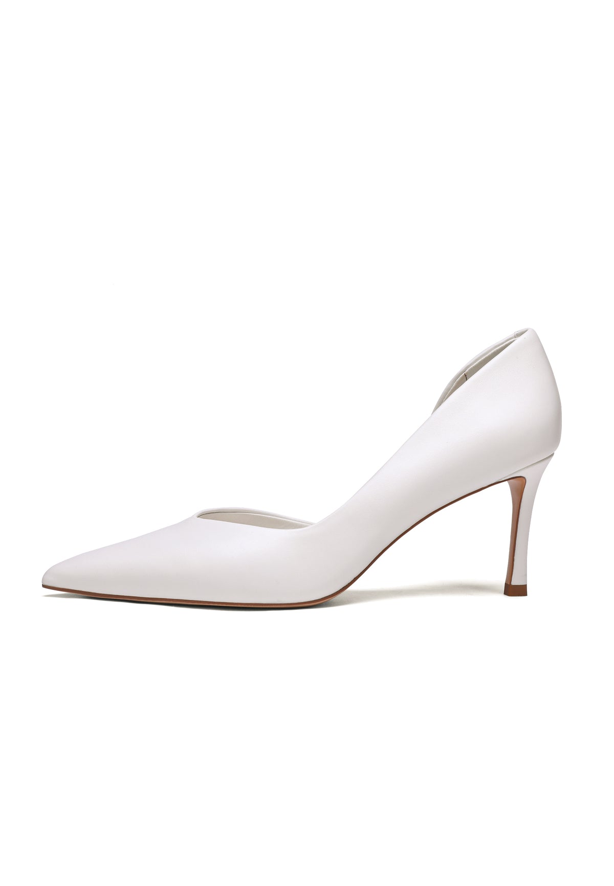 Pumps aus Leder mit spitzer Kappe – Weiß