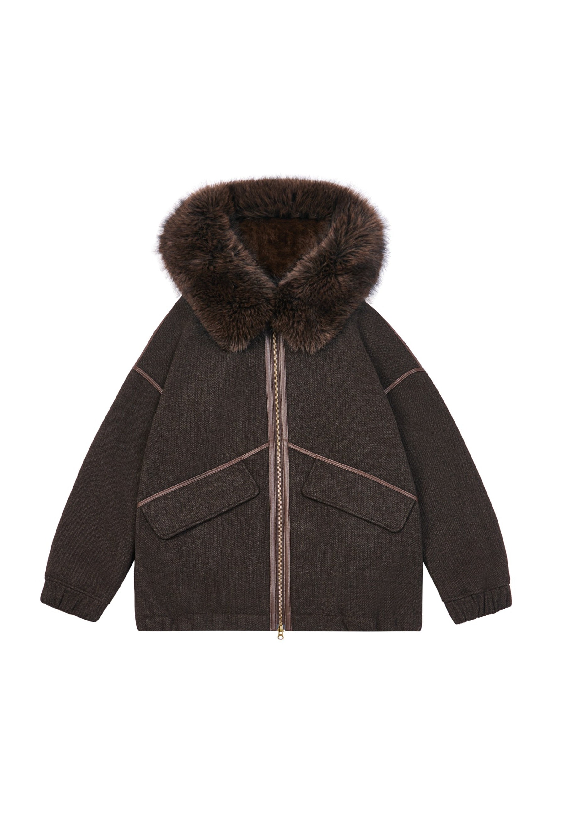 Nord Hood jakke i imiteret pels
