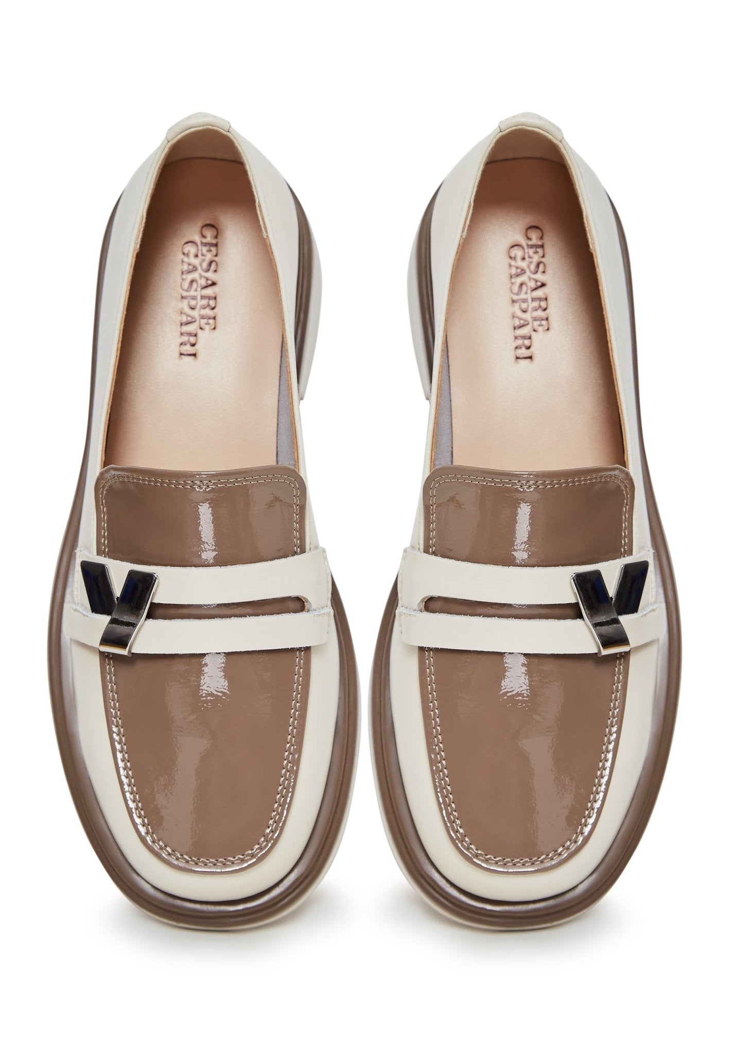 Round Tip Block Heel Loafers - Cesare Gaspari - Loafers