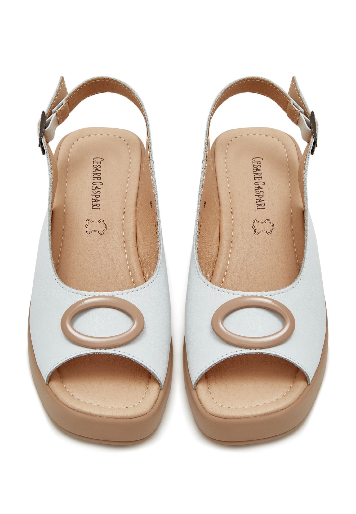 Slip-On Platform Heel Sandals - Cesare Gaspari - Sandals