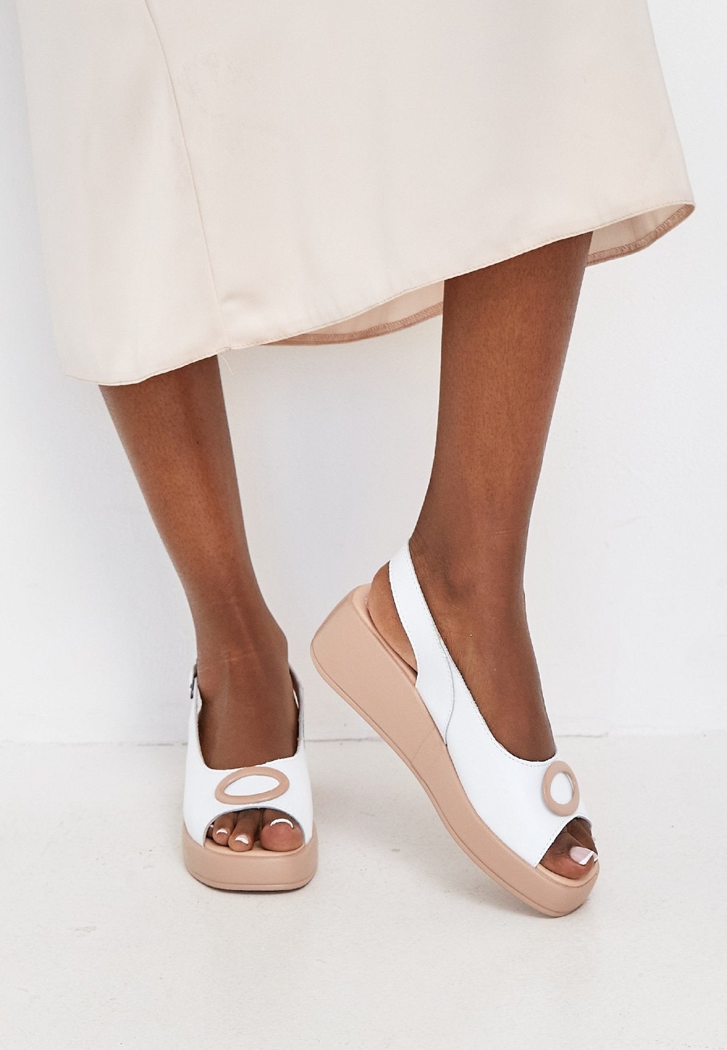 Slip-On Platform Heel Sandals - Cesare Gaspari - Sandals