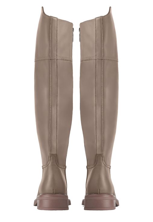 Botas casual con tacón en bloque - Beige