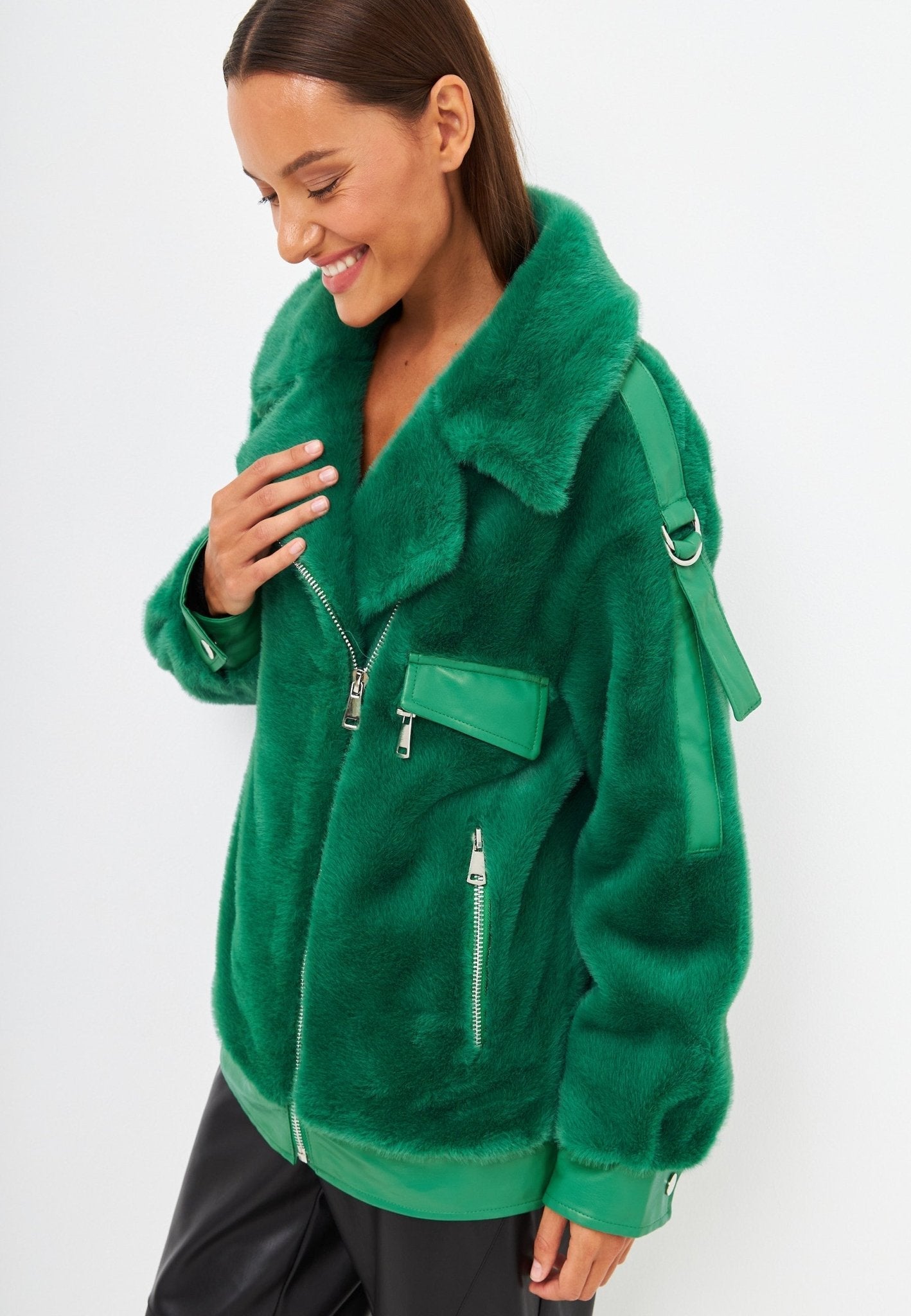 Winter Colourful faux Fur Jacket - Cesare Gaspari - Clothes