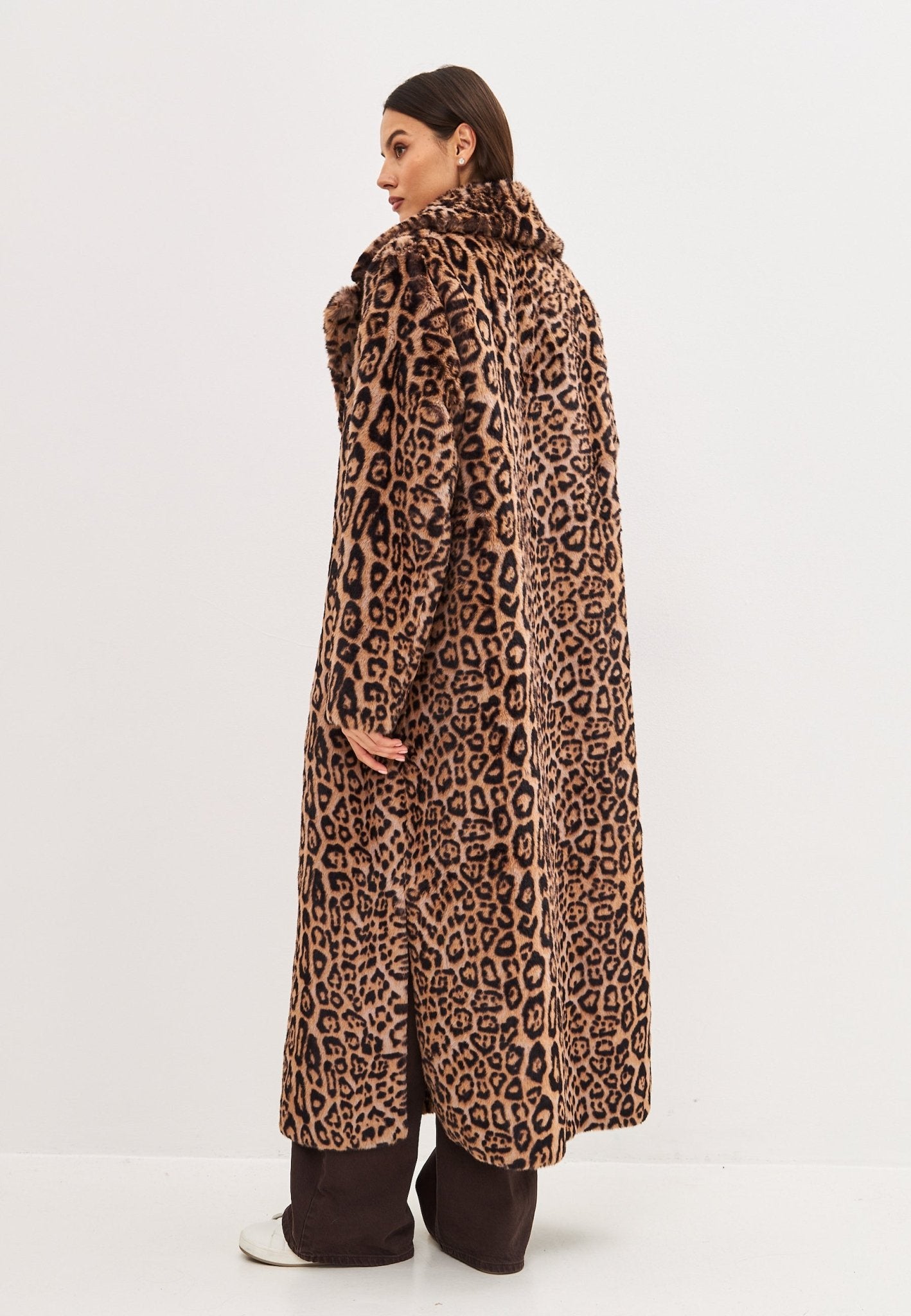 Animal print Long Winter Coat - Cesare Gaspari - Clothes