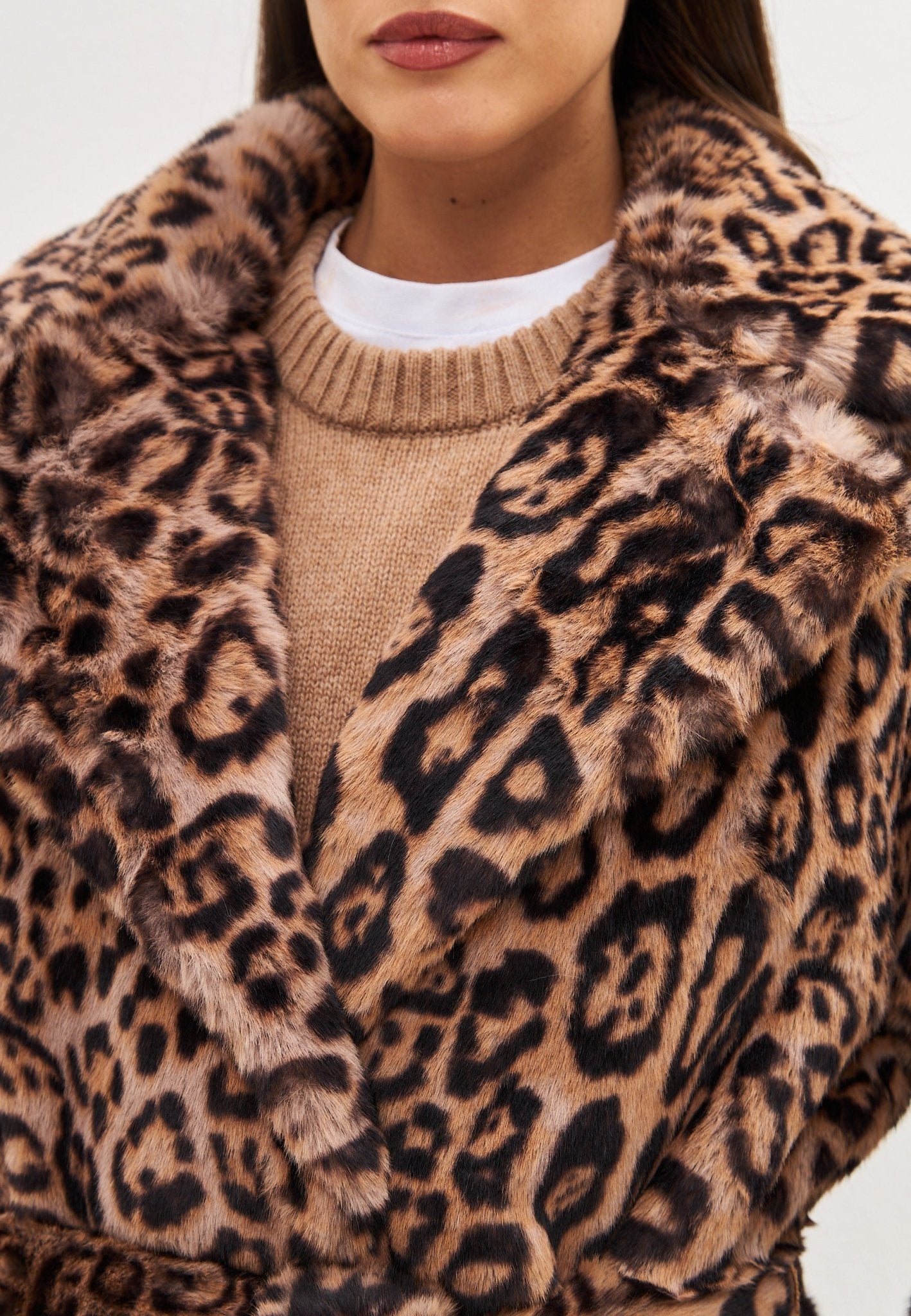 Animal print Long Winter Coat - Cesare Gaspari - Clothes