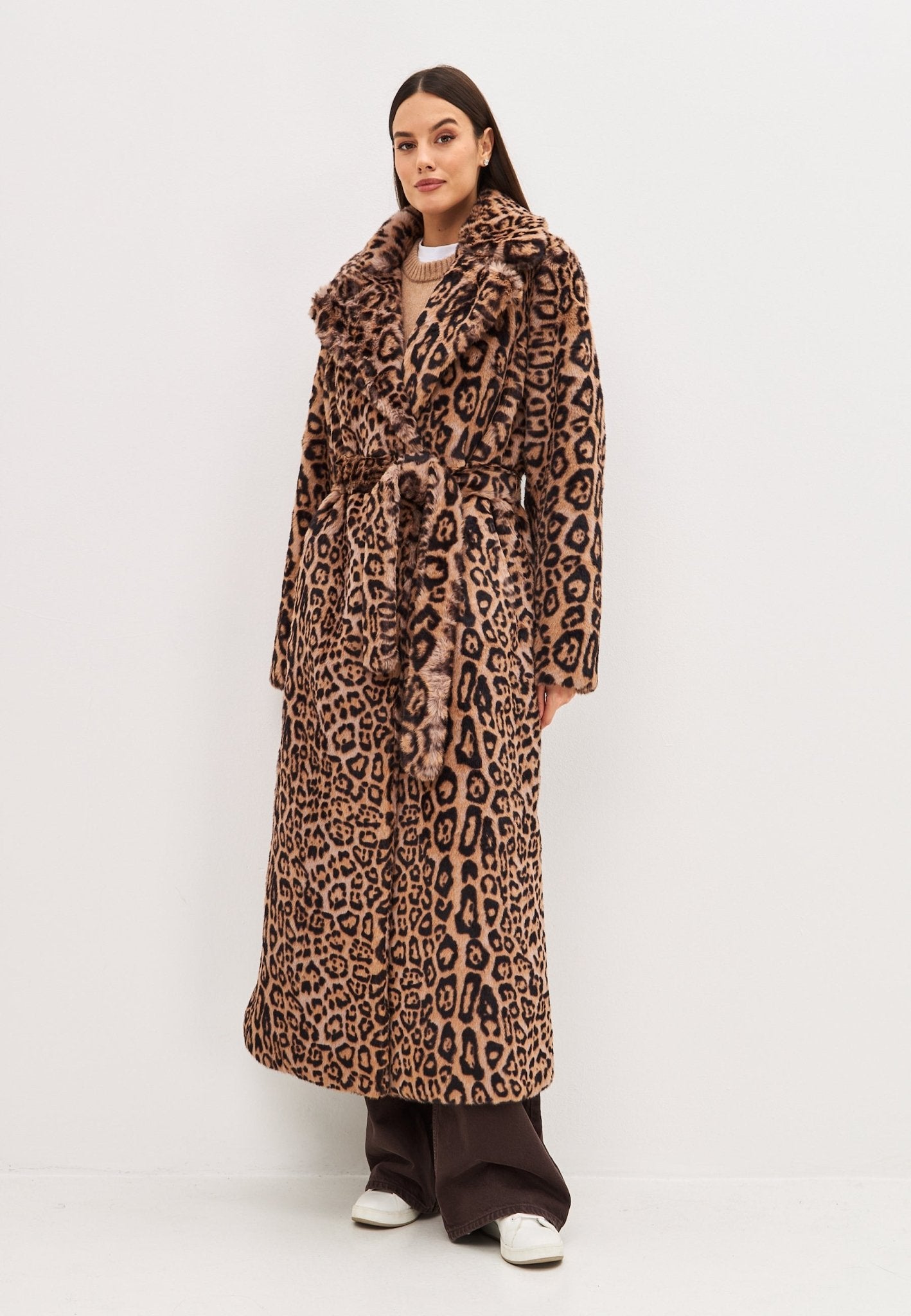 Animal print Long Winter Coat - Cesare Gaspari - Clothes