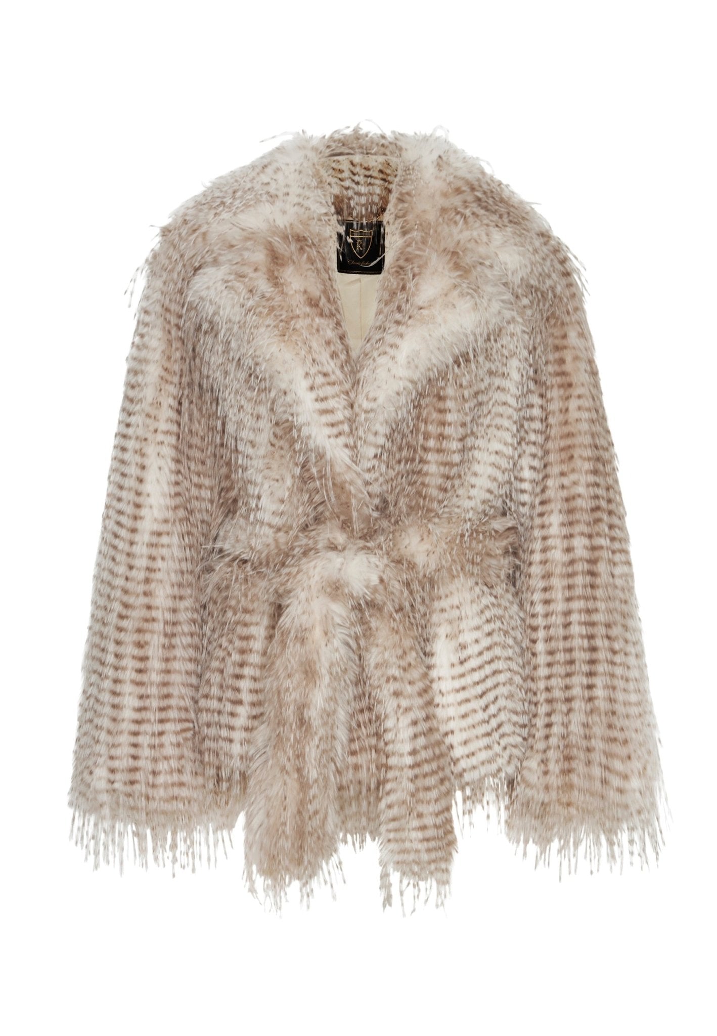 Belted Short Faux Fur Coat - Cesare Gaspari - Clothes