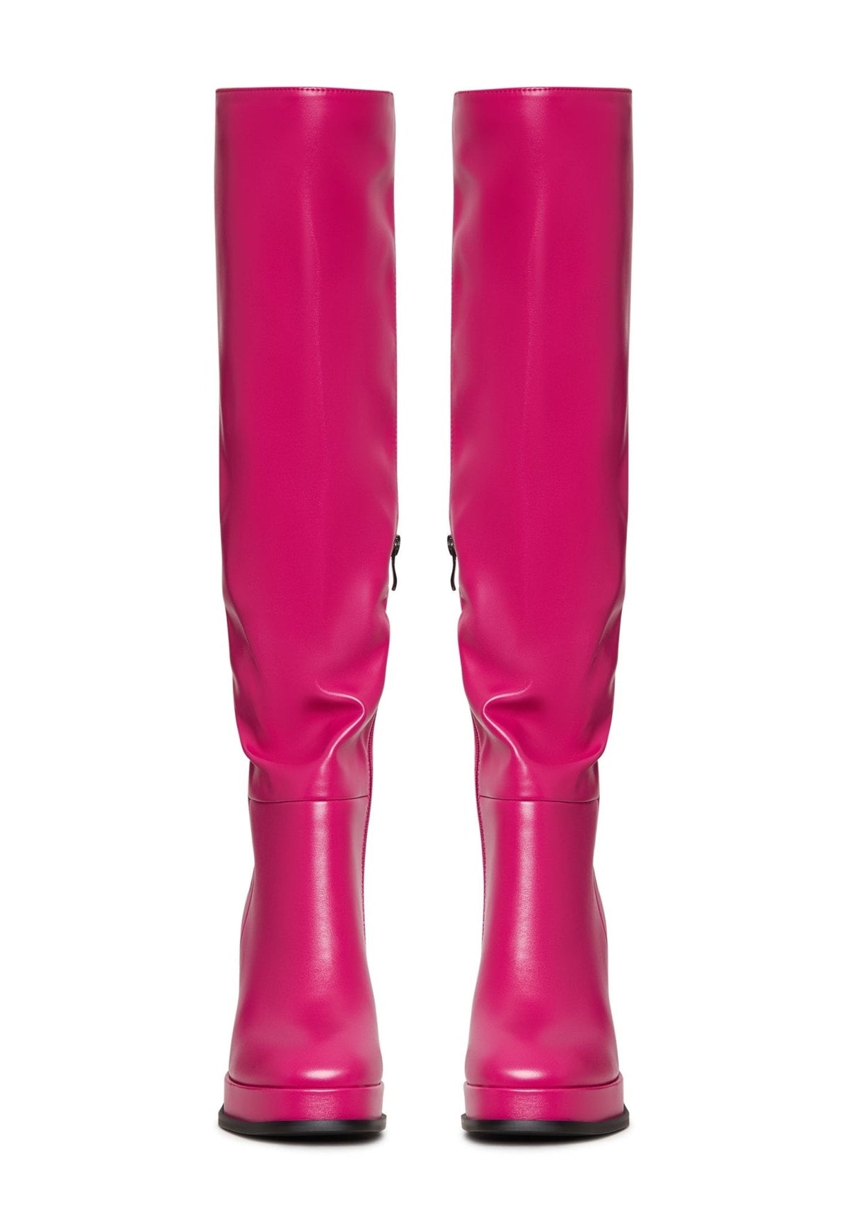 Luksus læder over-knæ-støvler - Pink