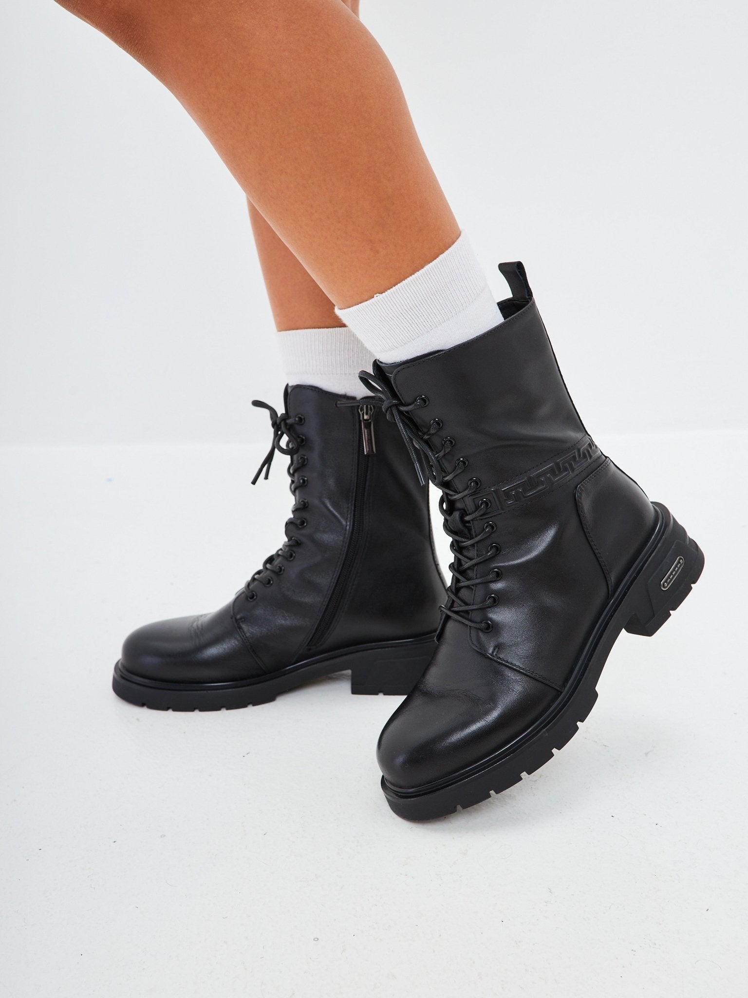 Casual Leather Block Heel Ankle Boots - Cesare Gaspari - Ankle Boots