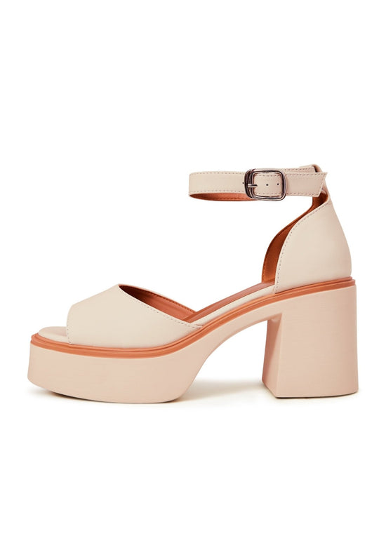 Casual Leren Hooggehakte Sandalen
