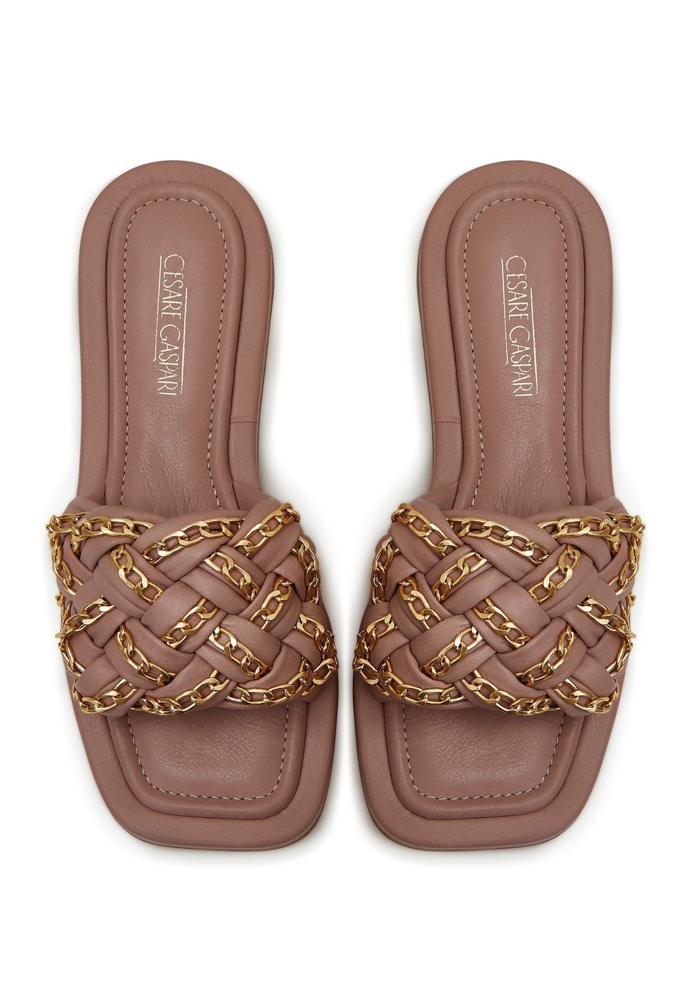 Chain Leather Sandals - Cesare Gaspari - Sandals