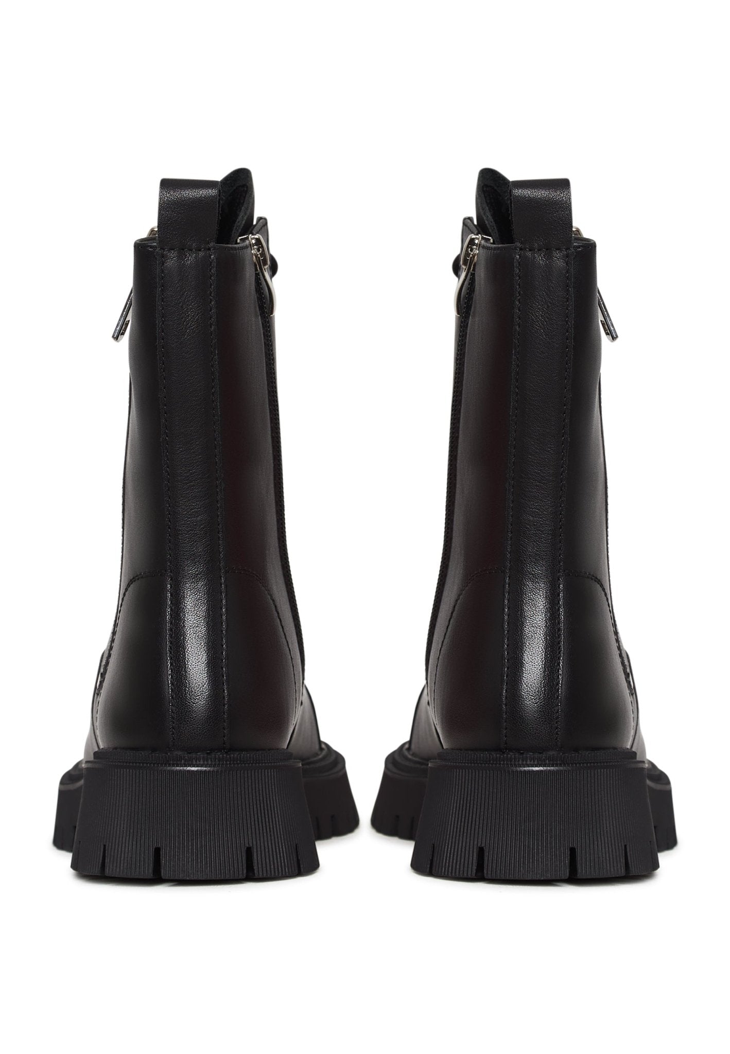 Classic Leather Platform Ankle Boots - Cesare Gaspari - Ankle Boots