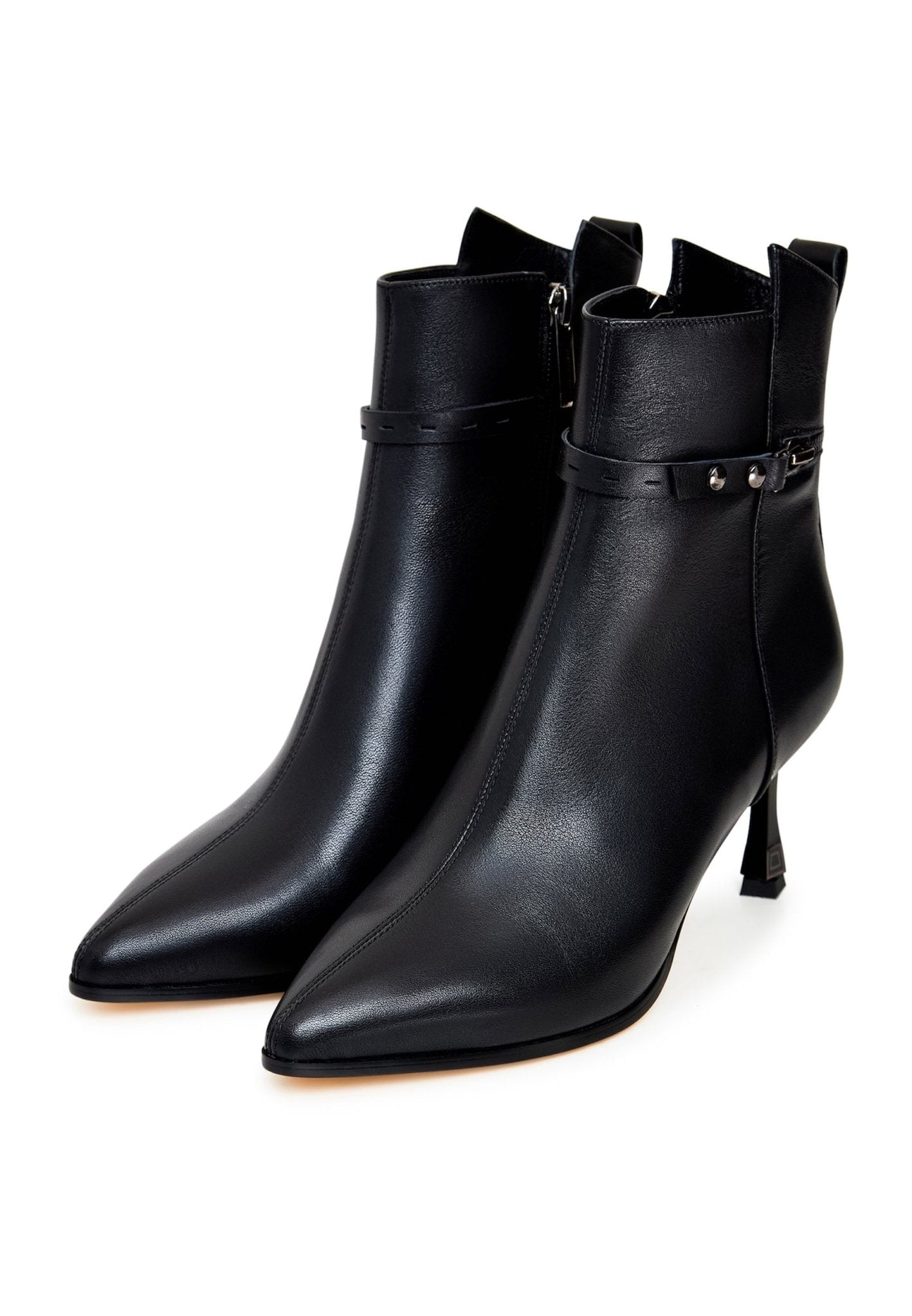 High Heeled Leather Ankle Boots - Cesare Gaspari - Ankle Boots