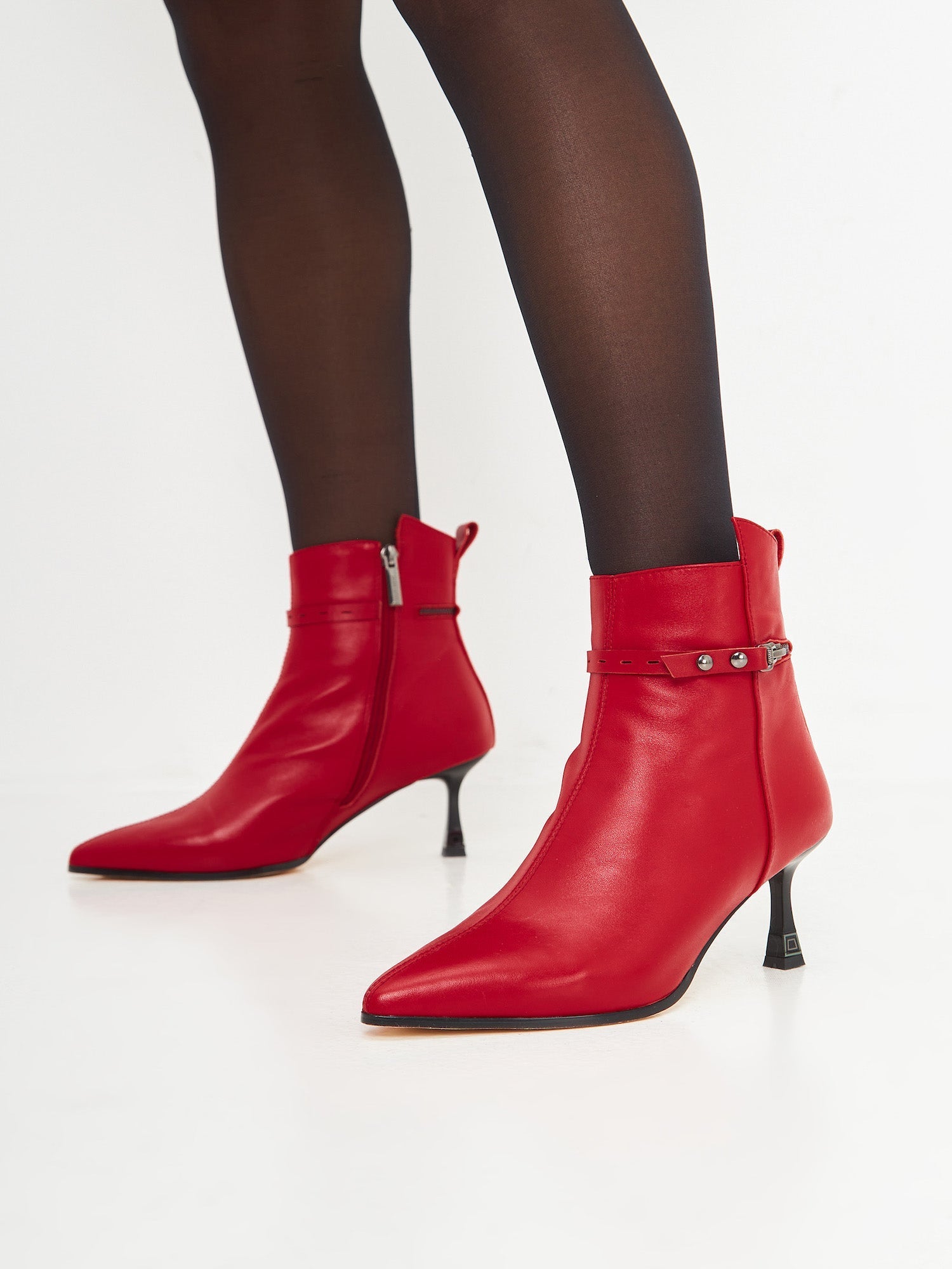 High Heeled Leather Ankle Boots - Cesare Gaspari - Ankle Boots