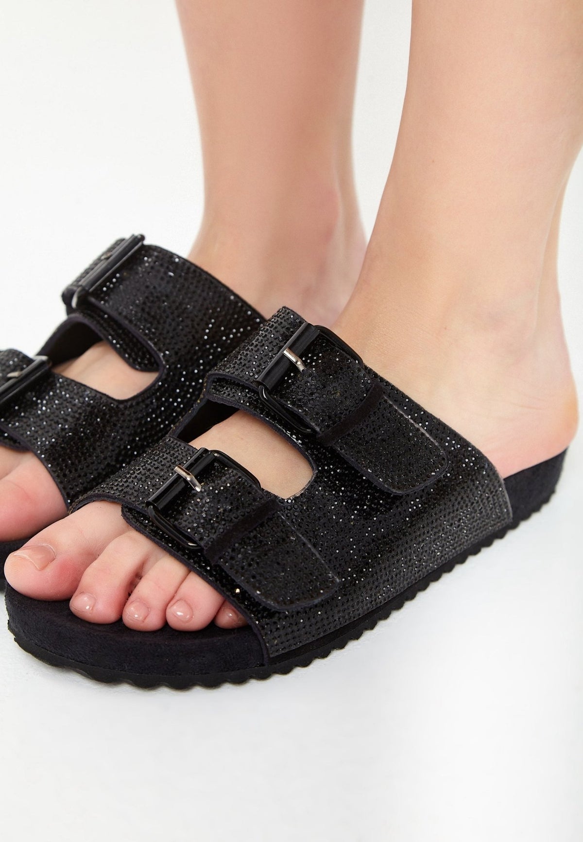 Mules à semelle plate Jewel - Noir