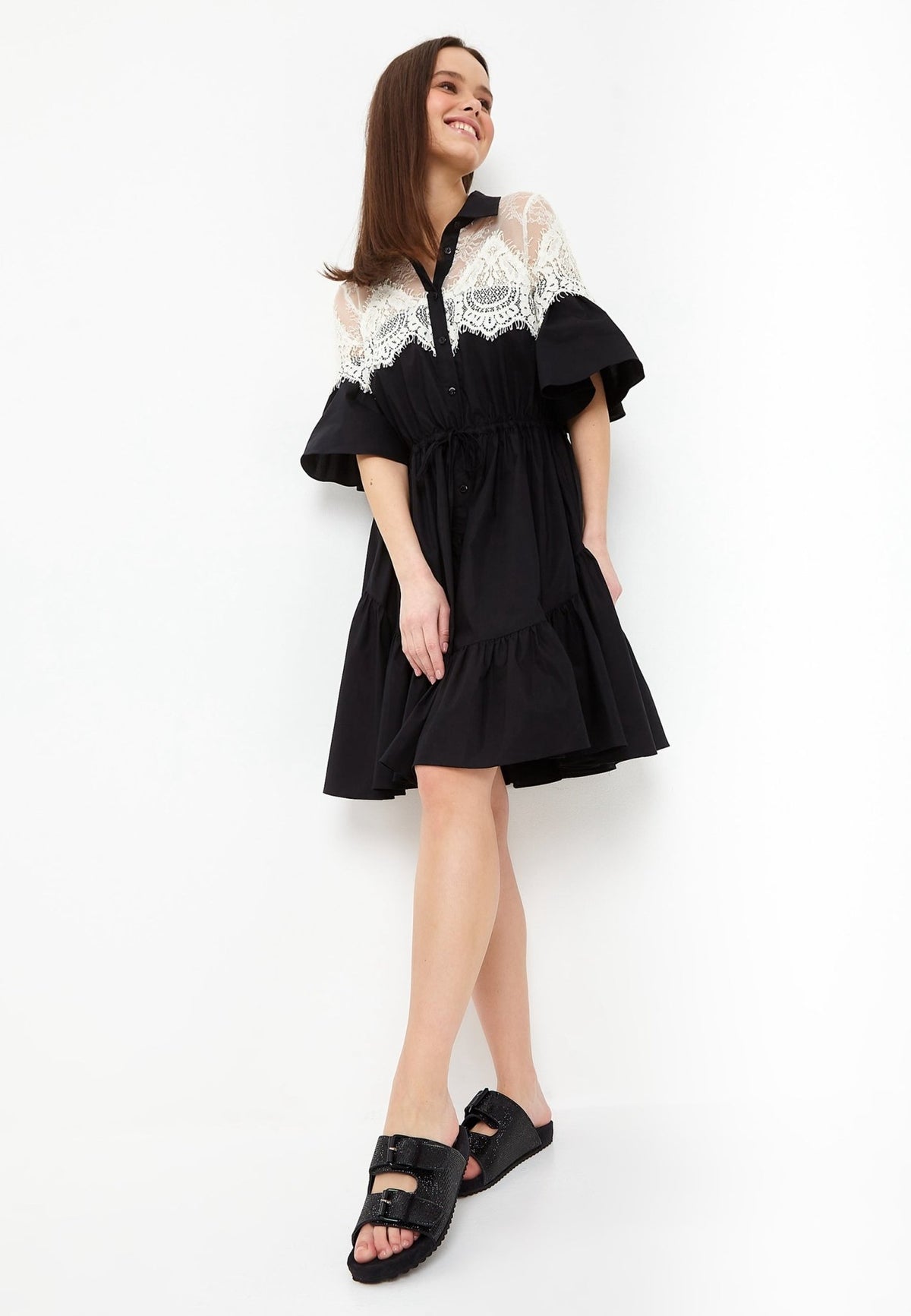 Mules à semelle plate Jewel - Noir