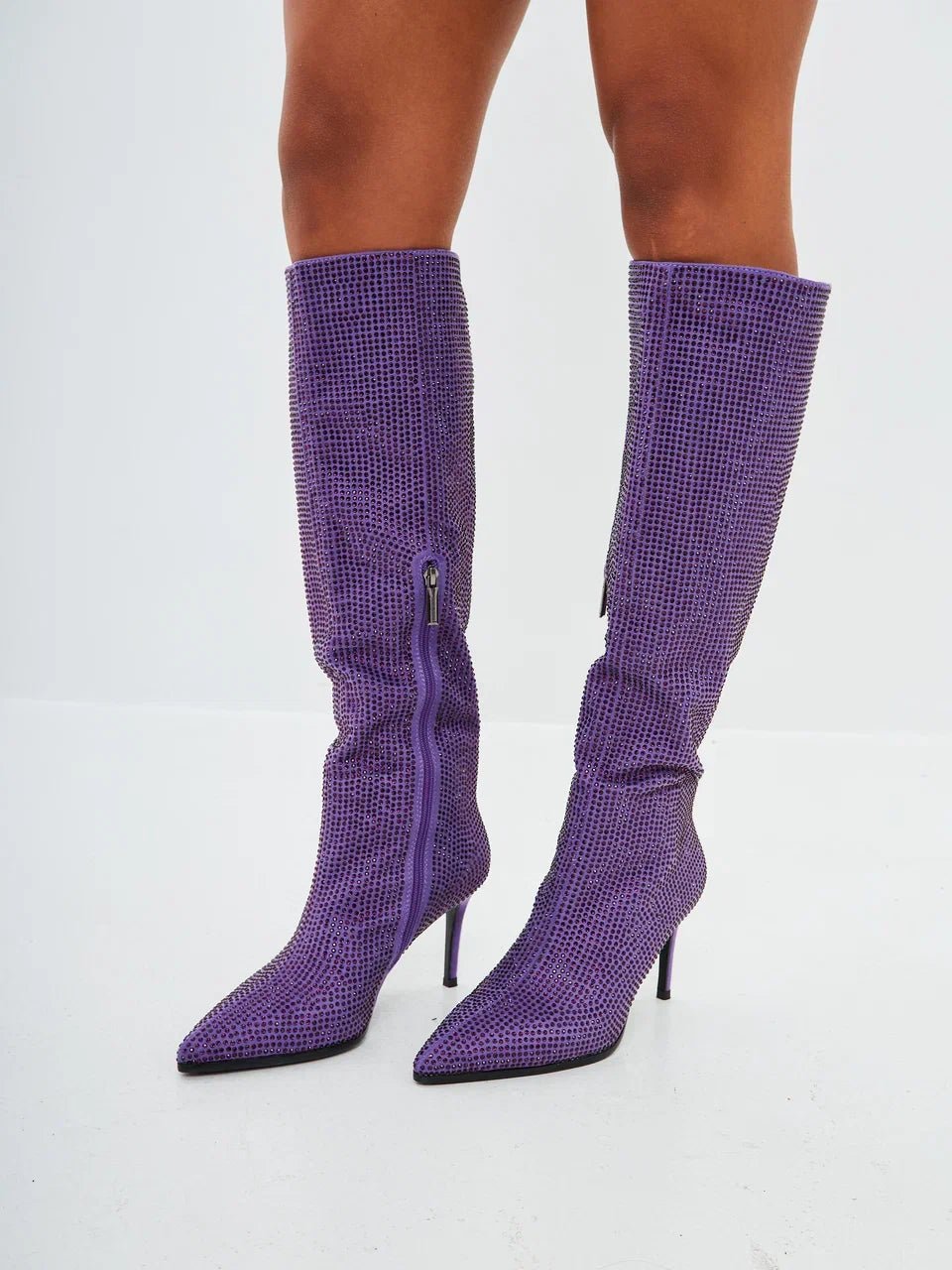 Knee-high Jewel embellishment boots - Cesare Gaspari - Knee High Boots